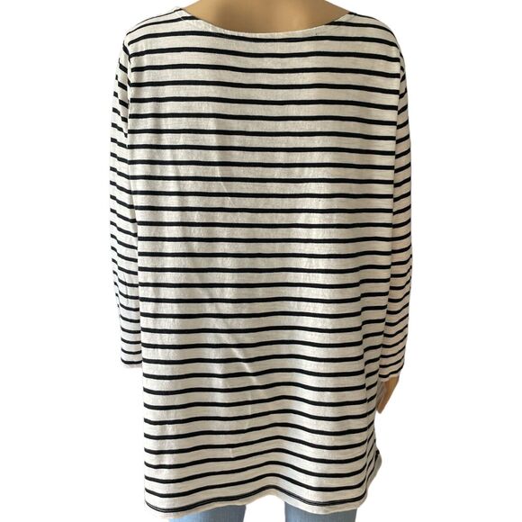 Old Navy Luxe Top Women's Black White Long Sleeve Casual Knit SZ/XL - Picture 3 of 8